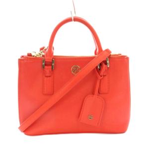 ショルダーバッグ ハンドバッグ 2way レザー ロゴ チャーム 赤 レッド HFA031 /KU