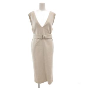 タグ付き ジャンパースカート ワンピース 34 ロング ベルト ミモレ ロング アイボリー /AE