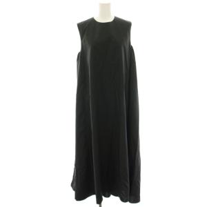 ノースリーブロングワンピース マキシ 左サイドスリット 36 黒 ブラック 11-06-92-06342