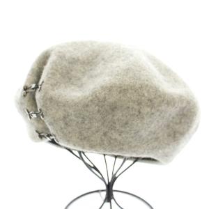 ベレー帽 帽子 ホックデザイン ウール グレー ZKN02127 /KU