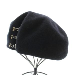 ベレー帽 帽子 ホックデザイン ウール 黒 ブラック ZKN02127 /KU