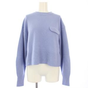 24AW  ウールカシミヤフラップニット セーター 長袖 ブルー 24080140255040 /TK