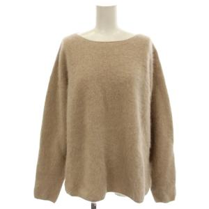 FOX CASHMERE ニット フォックス カシミヤ混 ボートネック プルオーバー セーター F ベージュ