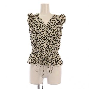 deicy セットアップ 上下 ブラウス シャツ フレンチスリーブ Vネック フレアスカート ロング リボン 総柄