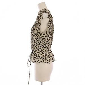 deicy セットアップ 上下 ブラウス シャツ フレンチスリーブ Vネック フレアスカート ロング リボン 総柄