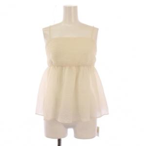 キャミソール フレアシャツ ブラウス シアー シースルー F アイボリー タグ付き /BB