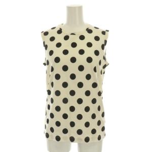 AD2006 タンクトップ ノースリーブ カットソー ドット 白 ホワイト 黒 ブラック TS-T041