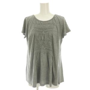 Tシャツ カットソー 半袖 34 グレー 胸元ギャザー G0731UB 004 /YM