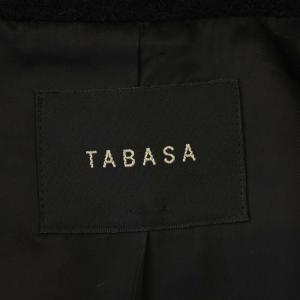 TABASA モヘヤ混 スタンドカラーコート ロング 34 黒 ブラック G0733FC /G