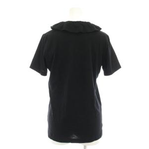 Y's ヨウジヤマモト Tシャツ カットソー ラッフル衿 フリル 半袖 タグ付き 2 黒 ブラック YO-T91-069-3