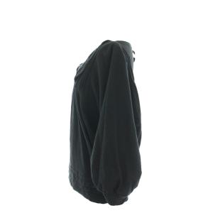 Tao AD2010 カットソー ブラウス 長袖 ピンタック 麻 リネン混 M 黒 ブラック TG-T008 /YT