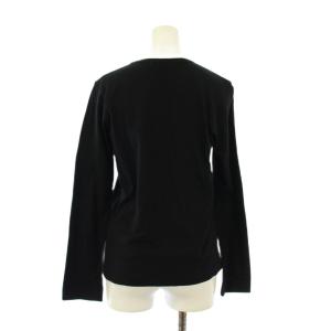 COMME des GARCONS AD2016 カットソー 長袖 クルーネック ストレッチ ワンカラー 装飾 S 黒 ブラック /BB