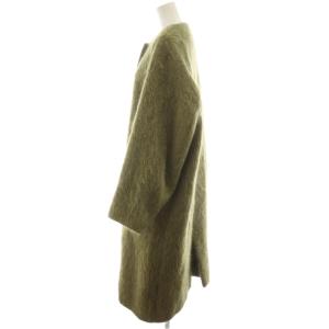 CLANE 20AW MIX COLOR SHAGGY COAT ノーカラーコート ロング丈 アルパカ混 モヘヤ混