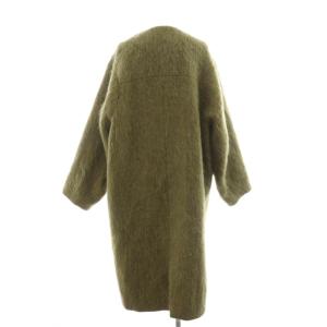 CLANE 20AW MIX COLOR SHAGGY COAT ノーカラーコート ロング丈 アルパカ混 モヘヤ混