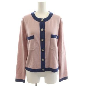 SAMPLE ココボタン カーディガン ウール M ピンク ネイビー