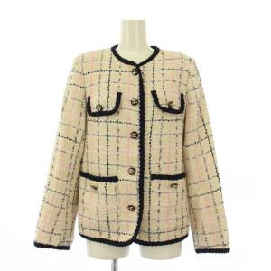 uniform ノーカラージャケット ツイード ココボタン