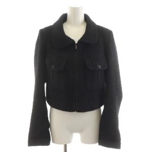 uniform 20P ジャケット ジップアップ 裏地総柄 シルク 38 ブラック