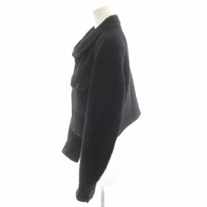 CHANEL uniform 20P ジャケット ジップアップ 裏地総柄 シルク 38 ブラック