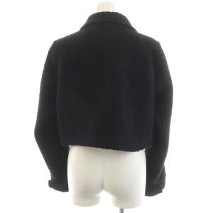 CHANEL uniform 20P ジャケット ジップアップ 裏地総柄 シルク 38 ブラック