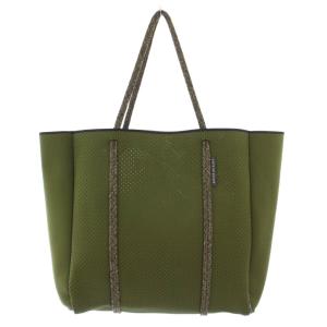 STATE OF ESCAPE フライングソロ トートバッグ ハンドバッグ パンチング ロゴ カーキ 9911100038 /BB