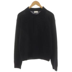 ニットポロシャツ ウール M ブラック 817251