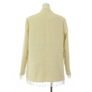 CHANEL uniform ノーカラージャケット ツイード フリンジ ココボタン ウール