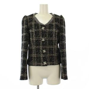 uniform ノーカラージャケット ツイード スパンコール ココボタン ココマーク