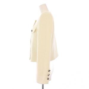 CHANEL uniform 24SS ノーカラージャケット ツイード ココボタン ココマーク 36 ホワイト