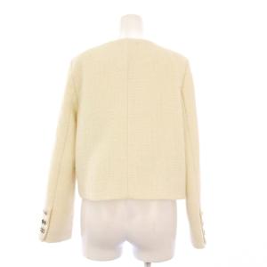 CHANEL uniform 24SS ノーカラージャケット ツイード ココボタン ココマーク 36 ホワイト