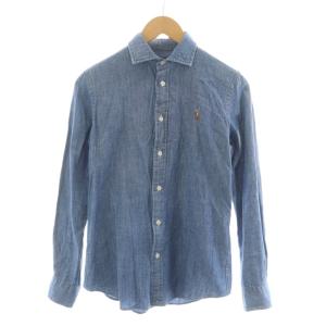 デニムシャツ 長袖 スモールポニー 6 青 ブルー 0200011589 /RR