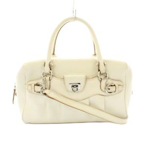 ガンチーニ ハンドバッグ ショルダーバッグ レザー 白 ホワイト EE-21 6878 /KU OH