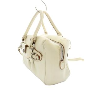 Salvatore Ferragamo ガンチーニ ハンドバッグ ショルダーバッグ レザー 白 ホワイト EE-21 6878 /KU OH