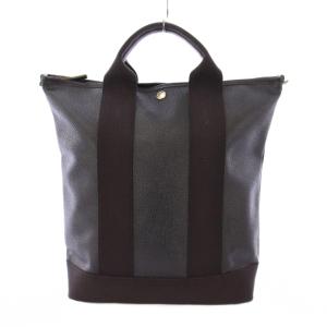 BREATH リュックサック デイパック レザー キャンバス 切替 ワンカラー 黒 ブラック /BB