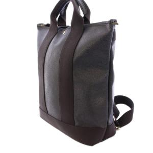 TOPKAPI BREATH リュックサック デイパック レザー キャンバス 切替 ワンカラー 黒 ブラック /BB