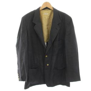 テーラードジャケット シングル 2B 麻 リネン 48 紺 ネイビー 71120990 /HN