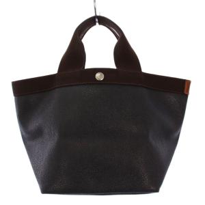 リュクス舟型トート 黒 茶 707GP