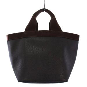 Hervé Chapelier リュクス舟型トート 黒 茶 707GP