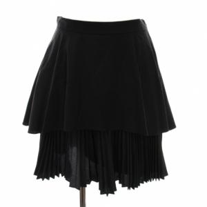 23AW オーバーラップミニスカート プリーツ 1 黒 ブラック SWFS234209 /YM