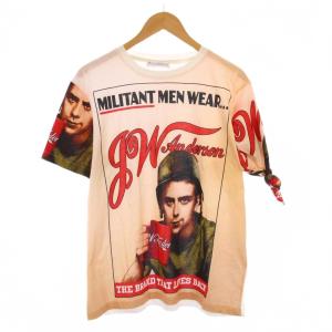 グラフィックTシャツ 半袖 クルーネック アシンメトリー プリント ストレッチ M マルチカラー /BB