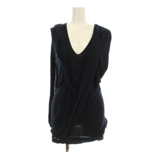 カットソー ノースリーブ Vネック デザイン S 紺 ネイビー 10U 7727 410 /KU