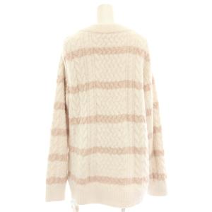 gelato pique 部屋着 ナイトウェア ルームウェア ボーダーアランカーディガン 長袖 F 白 ホワイト ピンク PWNT205067