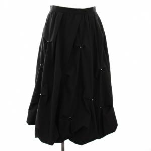 24SS パールタックバルーンスカート ロング 38 黒 ブラック CWFS242016 /YM