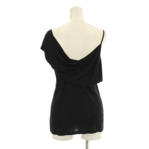 Alexander McQueen カットソー キャミソール アシンメトリー ドレープ シルク混 38 黒 ブラック 184169 QQ080