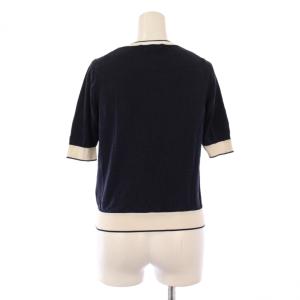 ANAYI カットソー 半袖 クルーネック ストレッチ シルク混 38 紺 ネイビー /BB