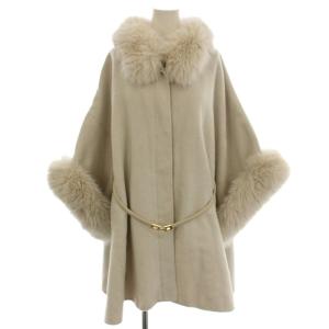 24AW ファー付きミドルケープコート F ライトグレージュ SWFC245048