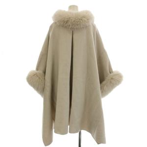 SNIDEL 24AW ファー付きミドルケープコート F ライトグレージュ SWFC245048