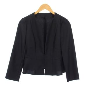 ANAYI セットアップ ノーカラージャケット アウター ペプラム ショート丈 フレアスカート ひざ丈 ワンカラー