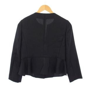 ANAYI セットアップ ノーカラージャケット アウター ペプラム ショート丈 フレアスカート ひざ丈 ワンカラー