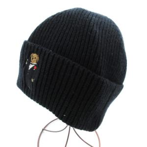 POLO RALPH LAUREN ニットキャップ ビーニー 帽子 ポロベア刺繍 ダークネイビー /JS