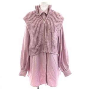 24AW COMPACT KNIT VEST WITH SHIRT 2点セット シャツ ブラウス 長袖